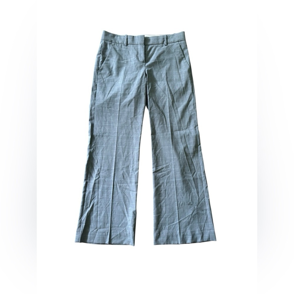 Theory Gray Plaid Wool Dress Pants Size 2 Career Office Professional Business